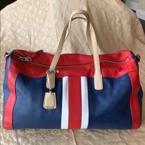 Coach Legacy leather stripe Boston bag